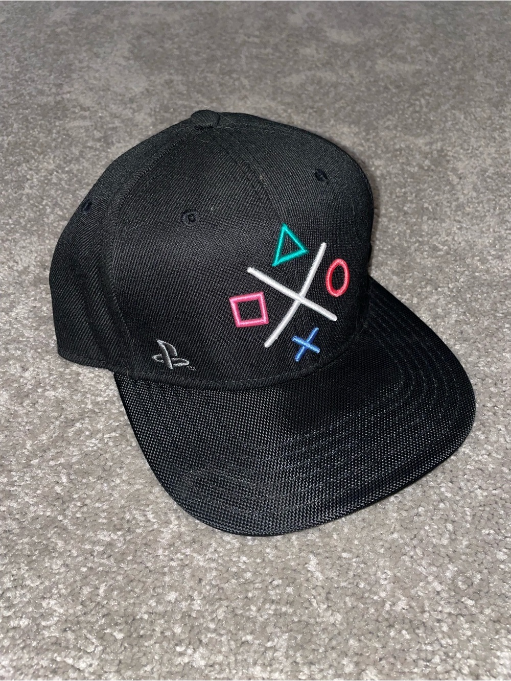 Sony Playstation Embroidery Black Gamer Controller Buttons Snapback Hat